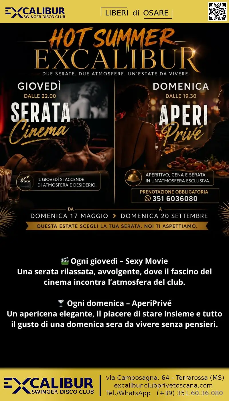 Swinger club prive événement Hot Summer Excalibur